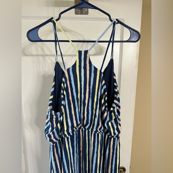 Full moon wendilyn maternity Striped Blue and White Maxi Dress - Picture 5 of 6